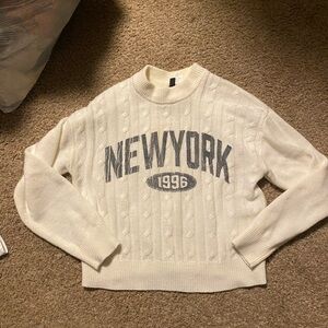 H&M new york ribbed cable knit sweater